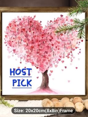 Charming Heart Tree Wall Art in Pink and Brown